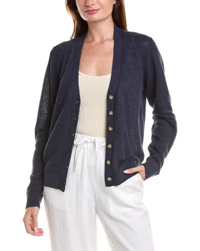 Onia Linen Knit Cardigan In White