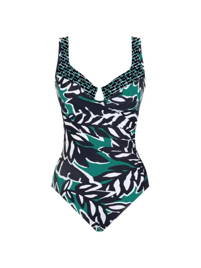 Miraclesuit Swim Women's Palma Verde Escape One-piece Swimsuit In Black Multi