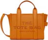 Marc Jacobs Orange 'the Leather Small' Tote In Scorched