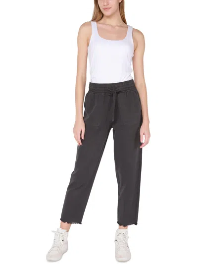 Black Tape Womens High Rise Draw String Jogger Pants In Black