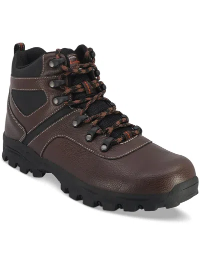 Weatherproof Vintage Jasper Mens Faux Leather Outdoor Hiking Boots In Brown