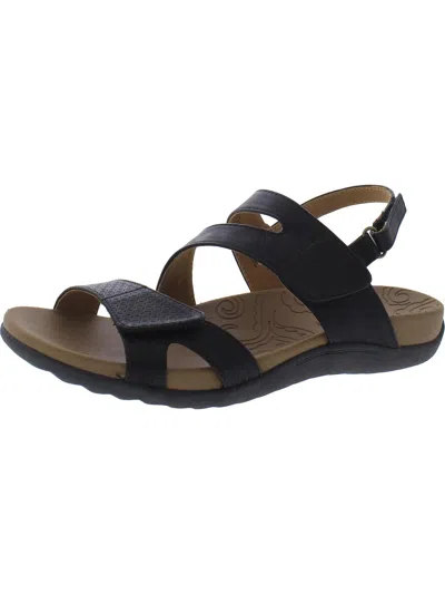 Rockport Womens Faux Leather Slingback Sandals In Black