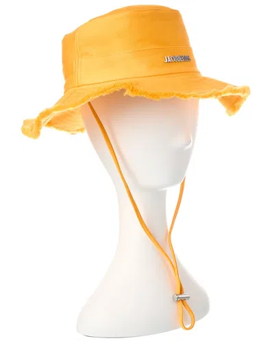 Jacquemus Le Bob Artichaut Cotton Logo Hat In Orange