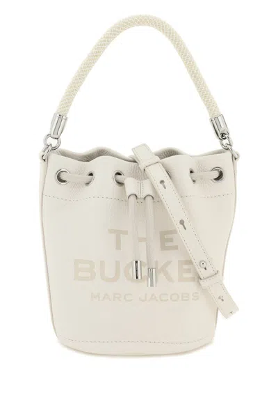 Marc Jacobs Chalk Leather The Bucket Bucket Bag In Bianco