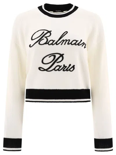 Balmain " Signature" Sweater In White