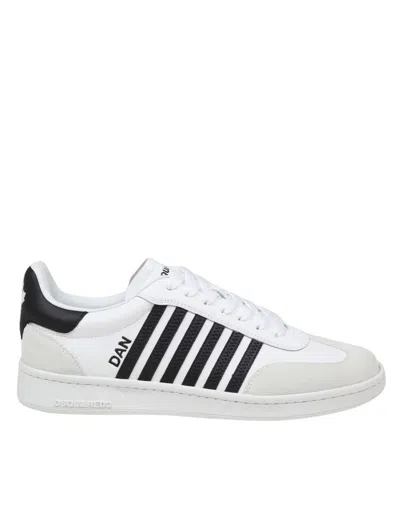 Dsquared2 Leather And Suede Sneakers In White/black