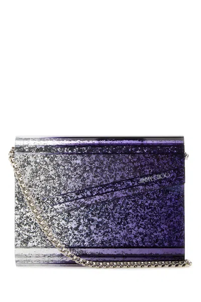 Jimmy Choo Candy Glittered Clutch Bag In Purple