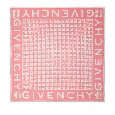 Givenchy 4g Logo-print Silk Scarf In Pink