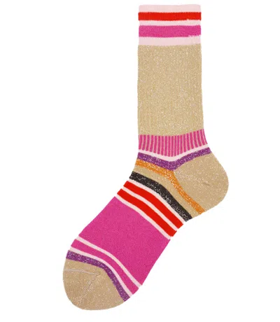 Alto Milano Pink Tan Chapo Short Socks In 227 Pink Tan
