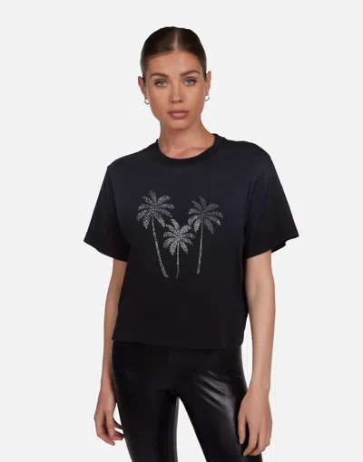 Lauren Moshi Rue Crystal Palm Trees In Jet Black Ombre