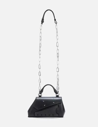 Maison Margiela Small Snatched Leather Shoulder Bag In Black