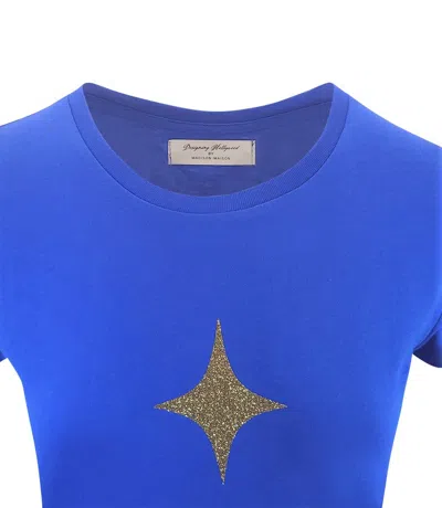Madison Maison Designing Hollywood  X ™ Cotton Mid Blue Star Lady  T Shirt