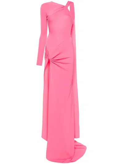 David Koma Asymmetric Dress In Pink & Purple