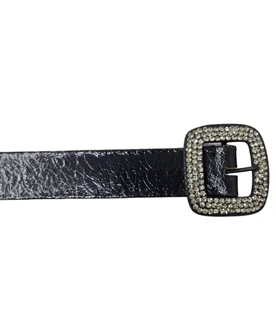 Madison Maison ™ Black Cracked Leather Belt In 85