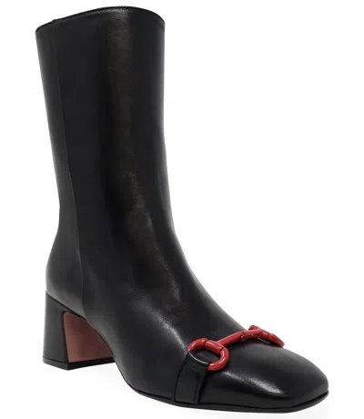Madison Maison Black Leather Back Stripe Boot In 42