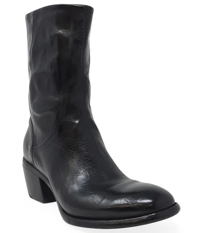 Madison Maison Black Leather Mid Calf Boot In 41