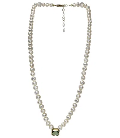 Madison Maison ™ By Del Pozzo White Pearl Strand 14k Green Bezel In One Size