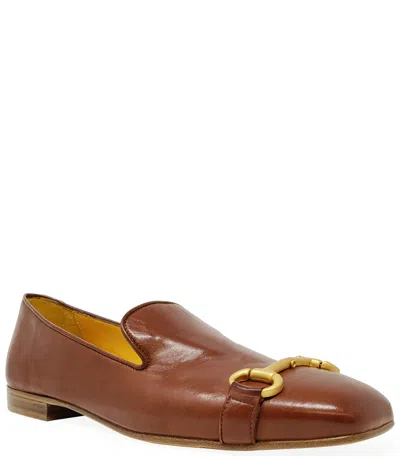 Madison Maison Cognac Square Toe Loafer In Brown