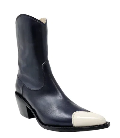 Madison Maison ™ Navy/white Heart Toe Ankle Boot In 41