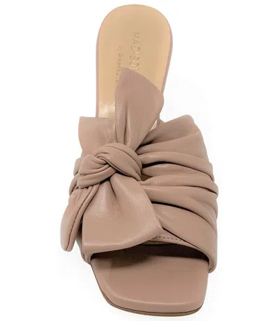 Madison Maison ™ Nude Leather Bow Tie Mule In 36.5