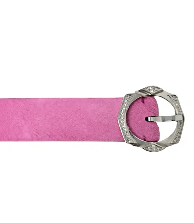 Madison Maison ™ Pink Short Calf Hair Belt In 90