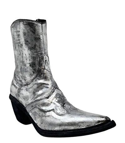 Madison Maison ™ Silver Laminated Pointy Toe Ankle Boot In 41