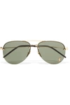 SAINT LAURENT CLASSIC 11 AVIATOR-STYLE GOLD-TONE SUNGLASSES