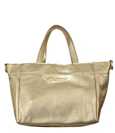 Quyenn Eva Gold Leather Mini Tote Bag