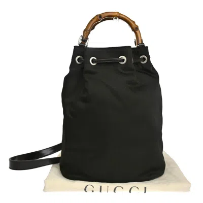 Gucci Bamboo Brown Synthetic Shoulder Bag () In Black
