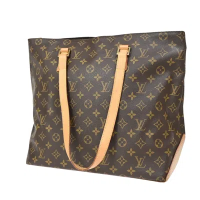 Pre-owned Louis Vuitton Cabas Mezzo Brown Canvas Shoulder Bag ()