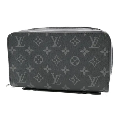 Pre-owned Louis Vuitton Zippy Xl Black Canvas Wallet  ()