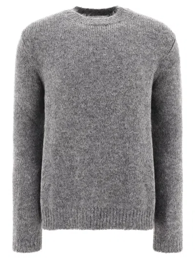 Jil Sander Mélange-effect Sweater Knitwear Grey In Gray