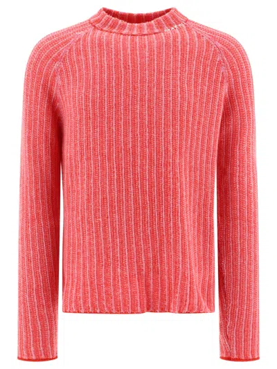 Marni Degrade Striped Knit Sweater In Red