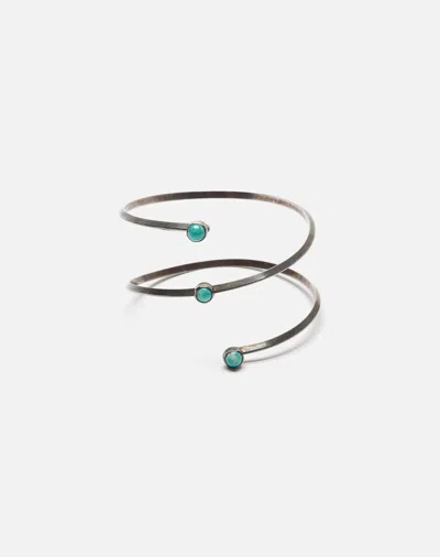 Marketplace 60s Navajo Sterling And Turquoise Arm Cuff In Silver