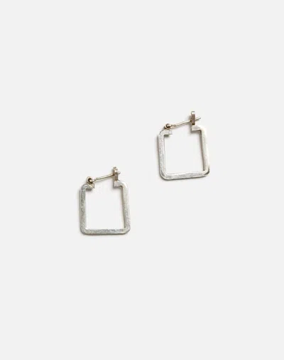 Marketplace 60s Sterling Modernist Square Earrings In Silver