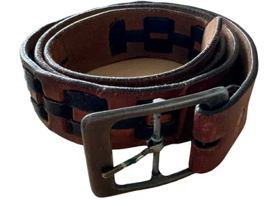 Marketplace 70s Woven Leather Belt In Brown