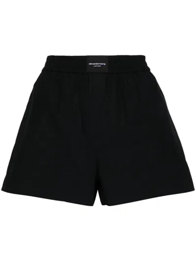 Alexander Wang Logo-patch Boxer Shorts In Black