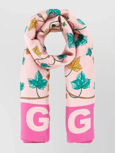 Gucci Printed Silk Foulard In Pink