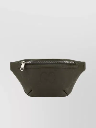 Gucci Olive Green Leather Belt Bag In Khaki
