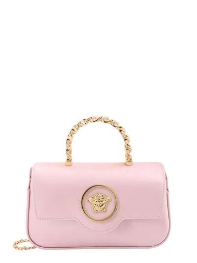 Versace Satin Handbag With Iconic Frontal Medusa In Pink