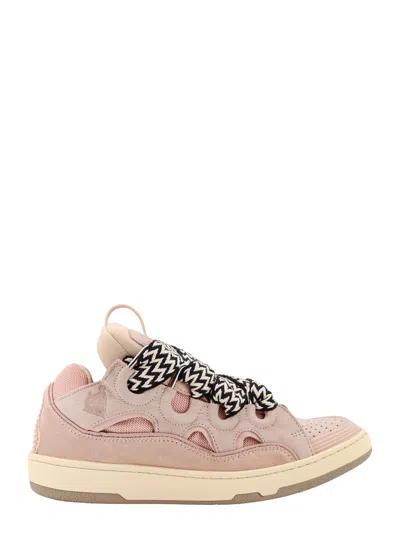 Lanvin Suede And Mesh Sneakers In Pink