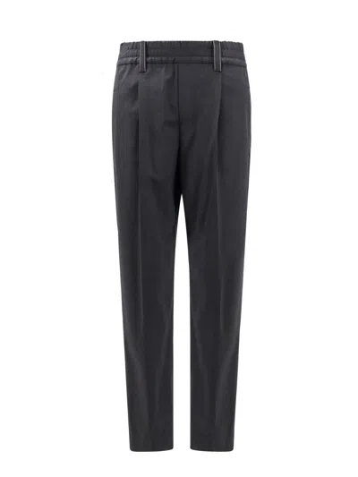 Brunello Cucinelli Virgin Wool Blend Trouser In Black
