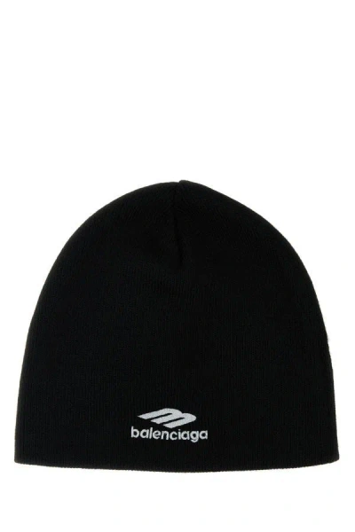 Balenciaga Man Black Acrylic 3b Beanie Hat