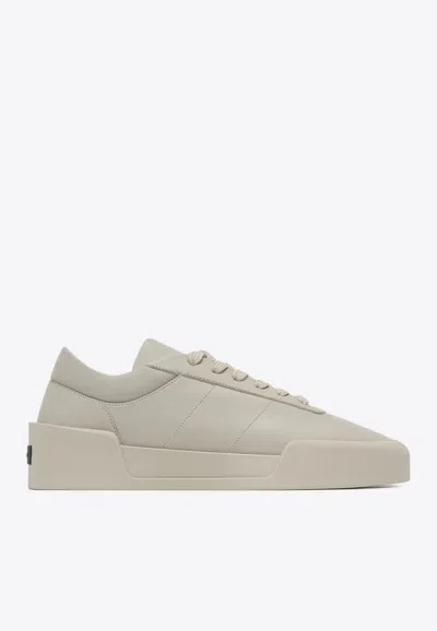 Fear Of God Aerobic Low-top Leather Sneakers In Taupe