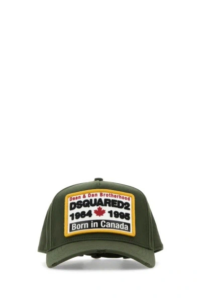 Dsquared2 Dsquared Man Army Green Cotton Baseball Cap