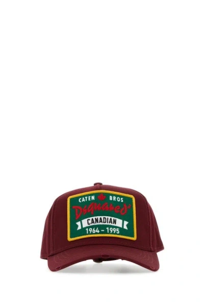Dsquared2 Burgundy Cotton Baseball Cap In Red