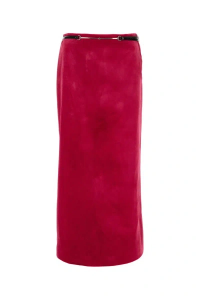 Gucci Fuchsia Velvet Skirt In Pink