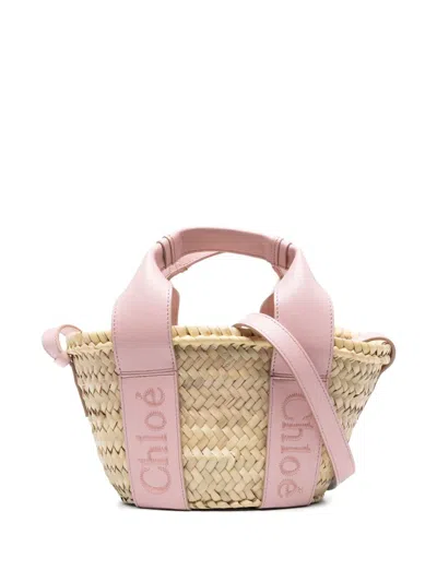 Chloé Chloã¨ Sense Raffia Basket Case In Pink