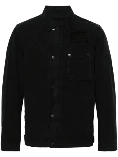 Barbour Workers Ripstop Shirt Jacket In Black