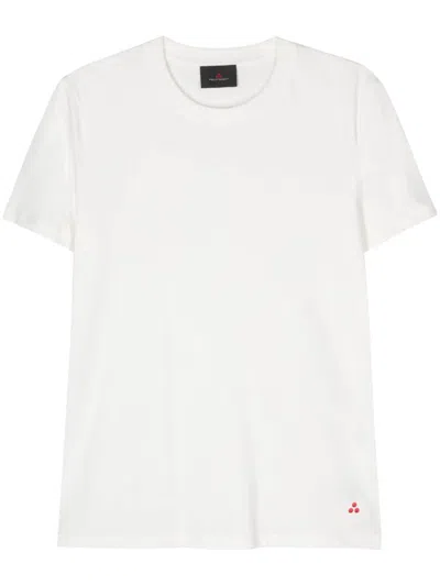 Peuterey Logo-embroidered Cotton T-shirt In White